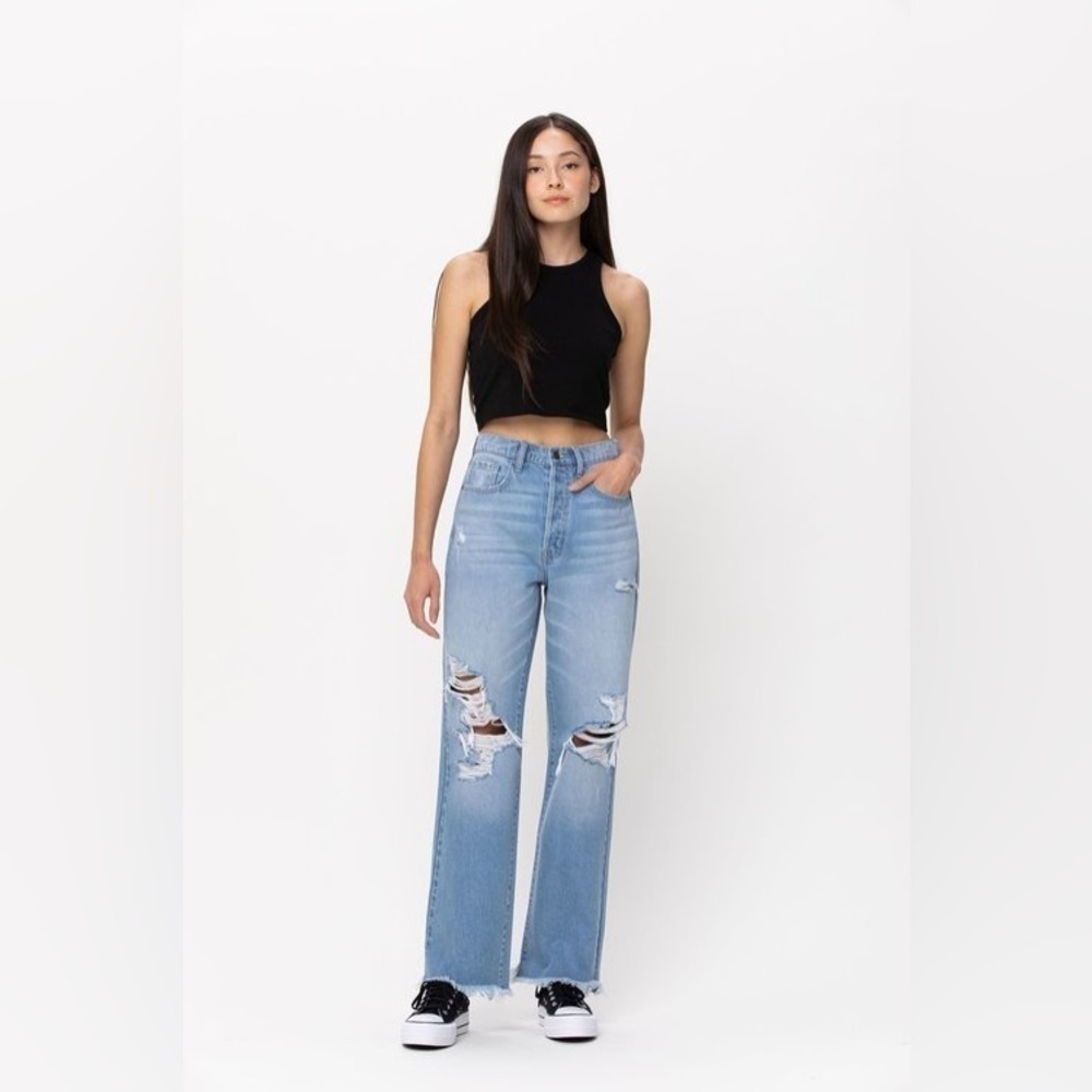 Cello High Rise Distressed Dad jeans size 28